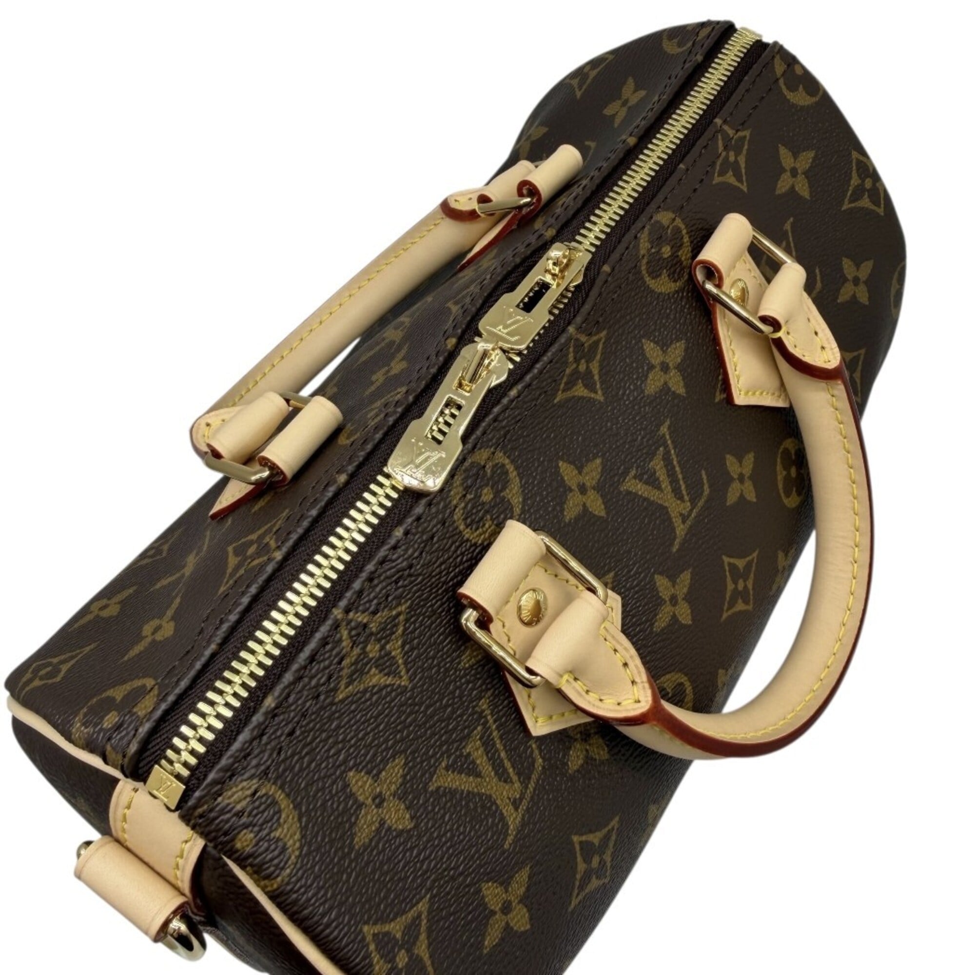 LOUIS VUITTON Louis Vuitton Monogram Speedy 25 Bandoulière M46977 RFID Boston Bag Brown with Strap Women's Men's — Like New
