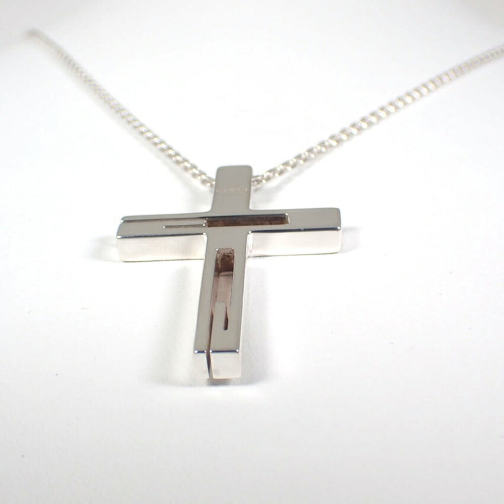 GUCCI 925 Branded G Cross Necklace Pendant