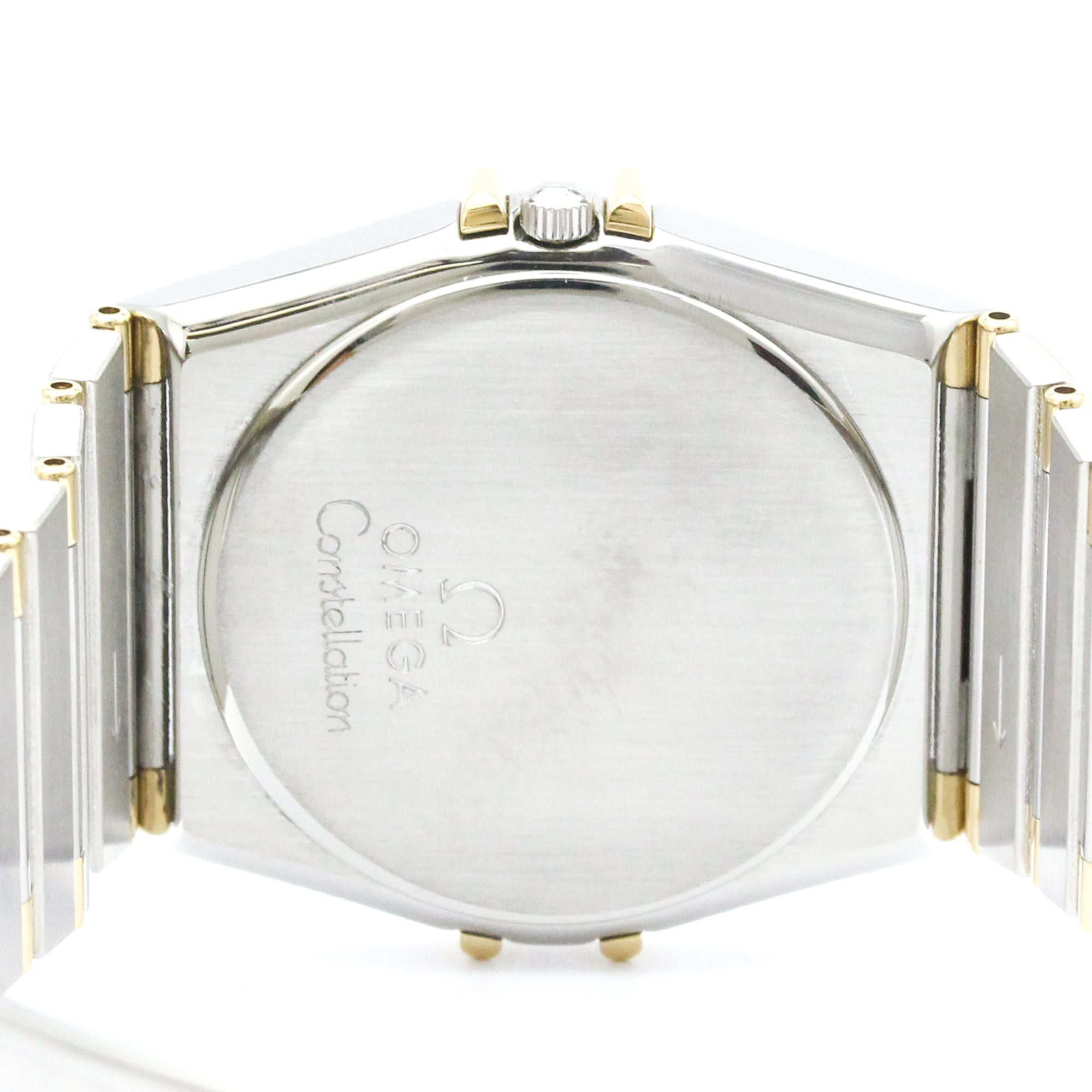 OMEGA Constellation 18K Gold Steel Quartz Mens Watch 396.1070 Polished — Very Good