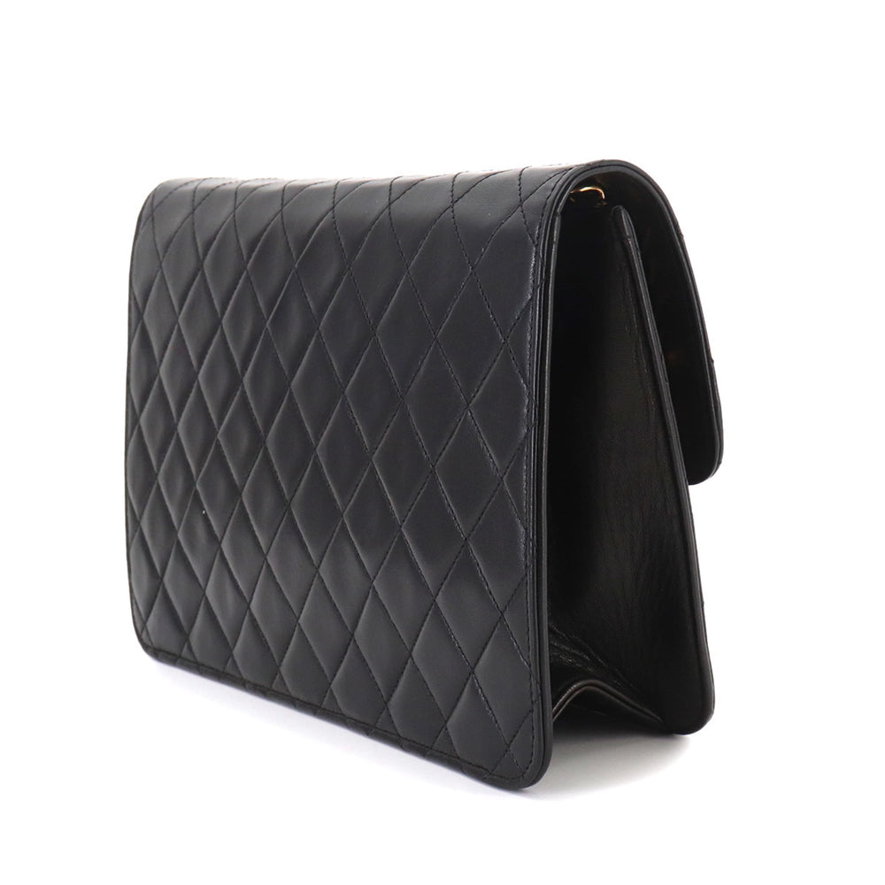 Chanel Matelasse Chain Shoulder Handbag, Lambskin, Black with Gold Hardware — Like New