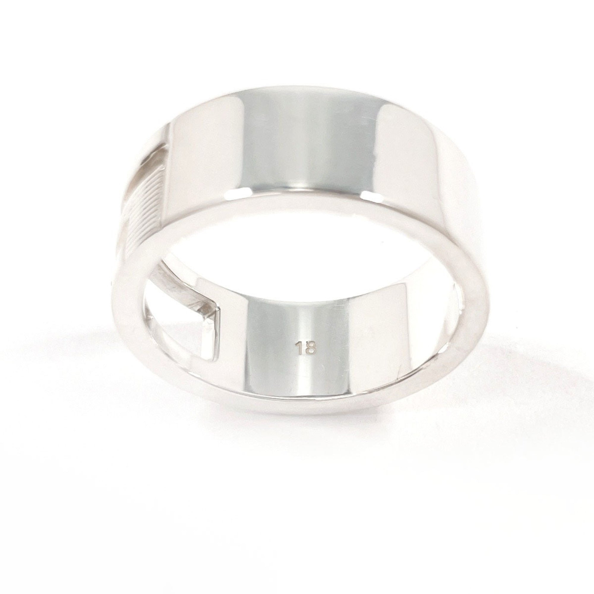 GUCCI Branded Cutout G Ring, Sterling Silver 925, Size 16.5cm, Men's — Like New