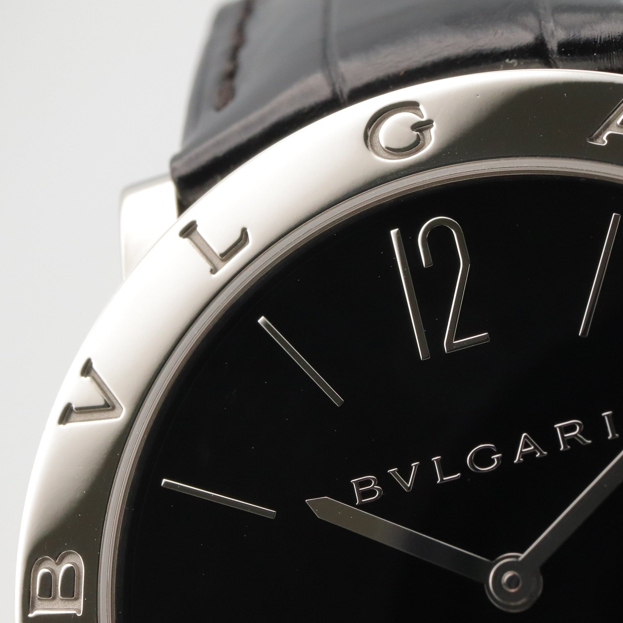 Bulgari BVLGARI Roma Finissimo Watch Stainless Steel Leather Men's Black BB41SXTRO — Very Good
