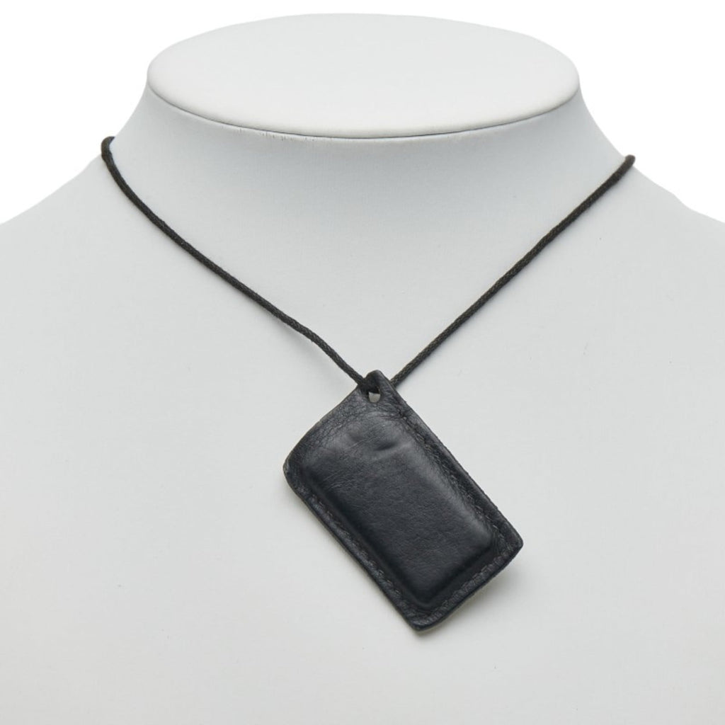Hermes Symbol 2001 Pair Necklace in Silver, Black Leather and Metal for Women