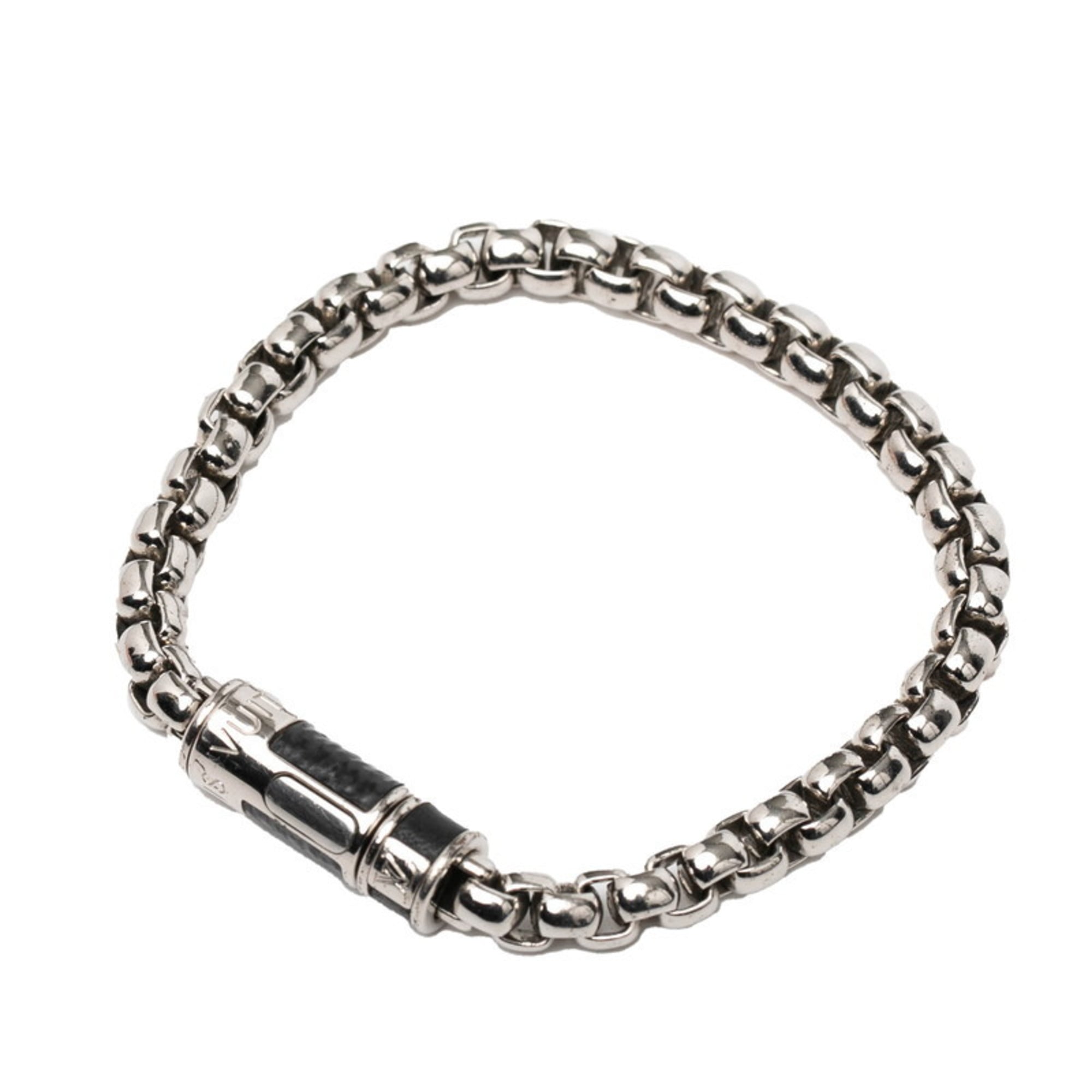 Louis Vuitton Monogram Eclipse Bracelet Chain M62592 Silver and Black Metal Men's LOUIS VUITTON
