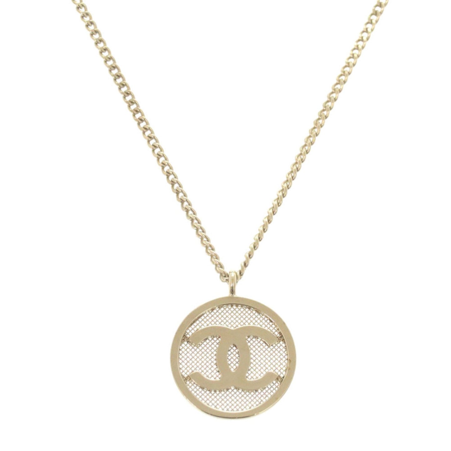 Excellent condition Chanel Coco Mark GP Gold Necklace 0756 CHANEL