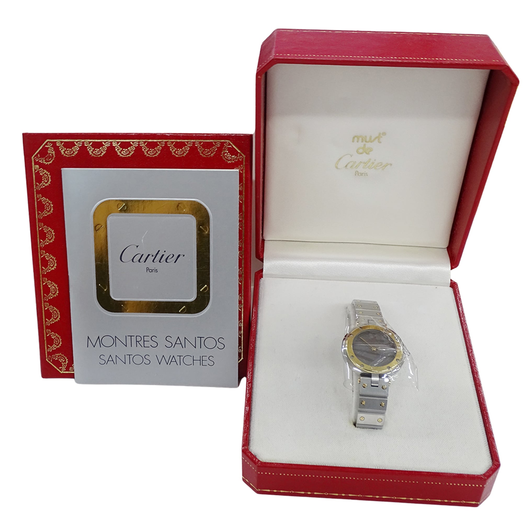 Cartier women's watch, Santos Vendôme SM, quartz movement, stainless steel (SS), gold (YG), model number 84041488 — Good