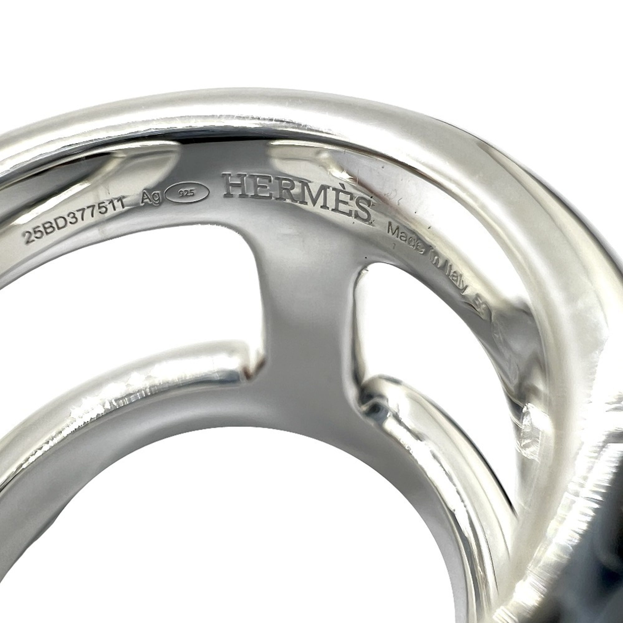 HERMES Osmos Ring, SV925, Size 53, Silver, Men's/Women's — Like New