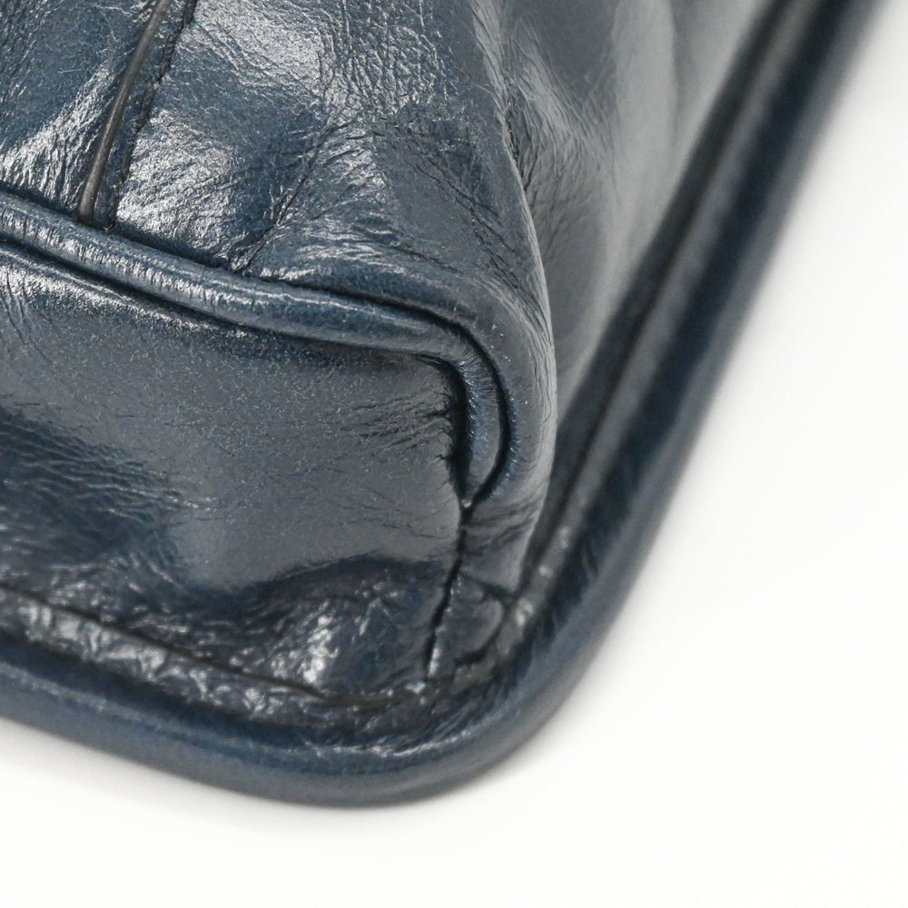 PRADA Softlook Leather Shoulder Bag/Body Bag, Tessuto, Navy — Like New