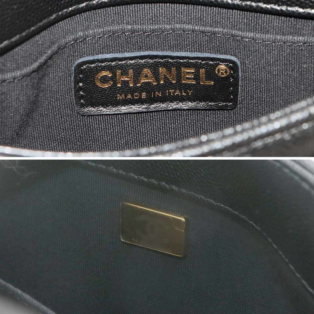 Chanel Matelasse Mini Flap Chain Shoulder Handbag, Caviar Leather, Black with Gold Hardware — New - Store Return
