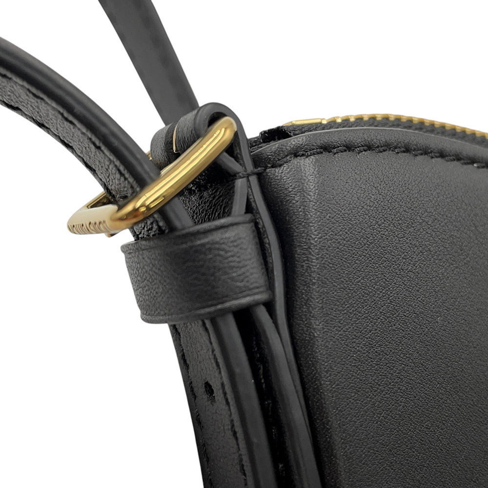 Louis Vuitton shoulder bag, calfskin leather, pochette LV Bloom M29456, black, leather handbag, women's, LOUIS VUITTON — Like New