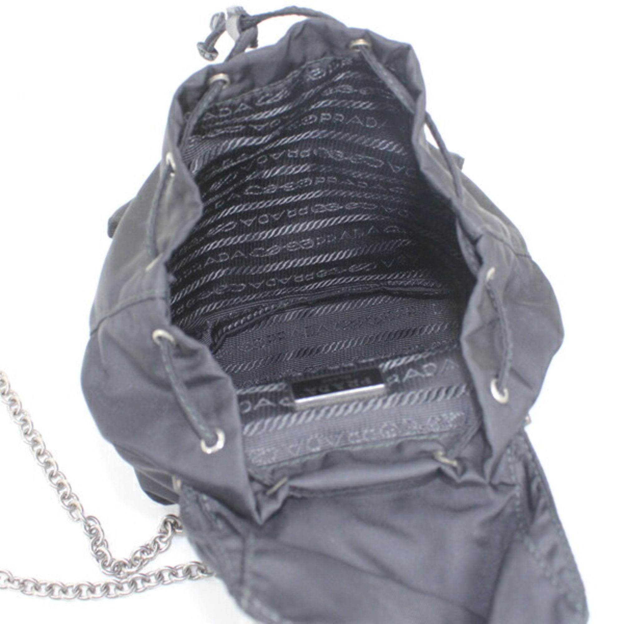 Prada PRADA Shoulder Bag Mini Backpack Nylon Black 1BH029 Women's NERO KM2805 — Like New