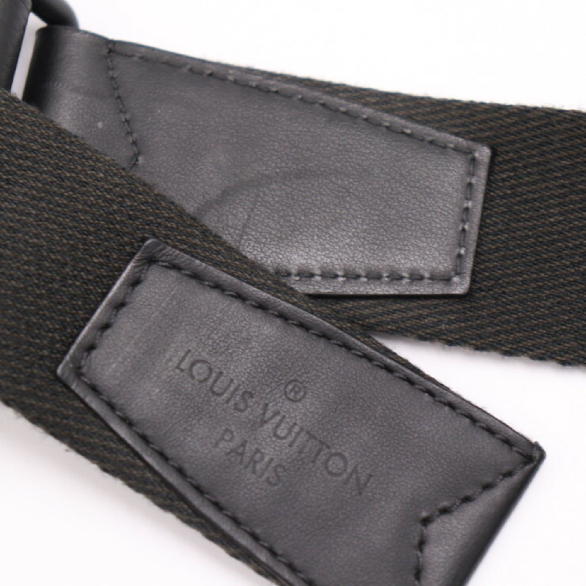 LOUIS VUITTON Louis Vuitton Take Off Sling Body Bag M57081 Grained Leather Noir Black LV Waist — Like New
