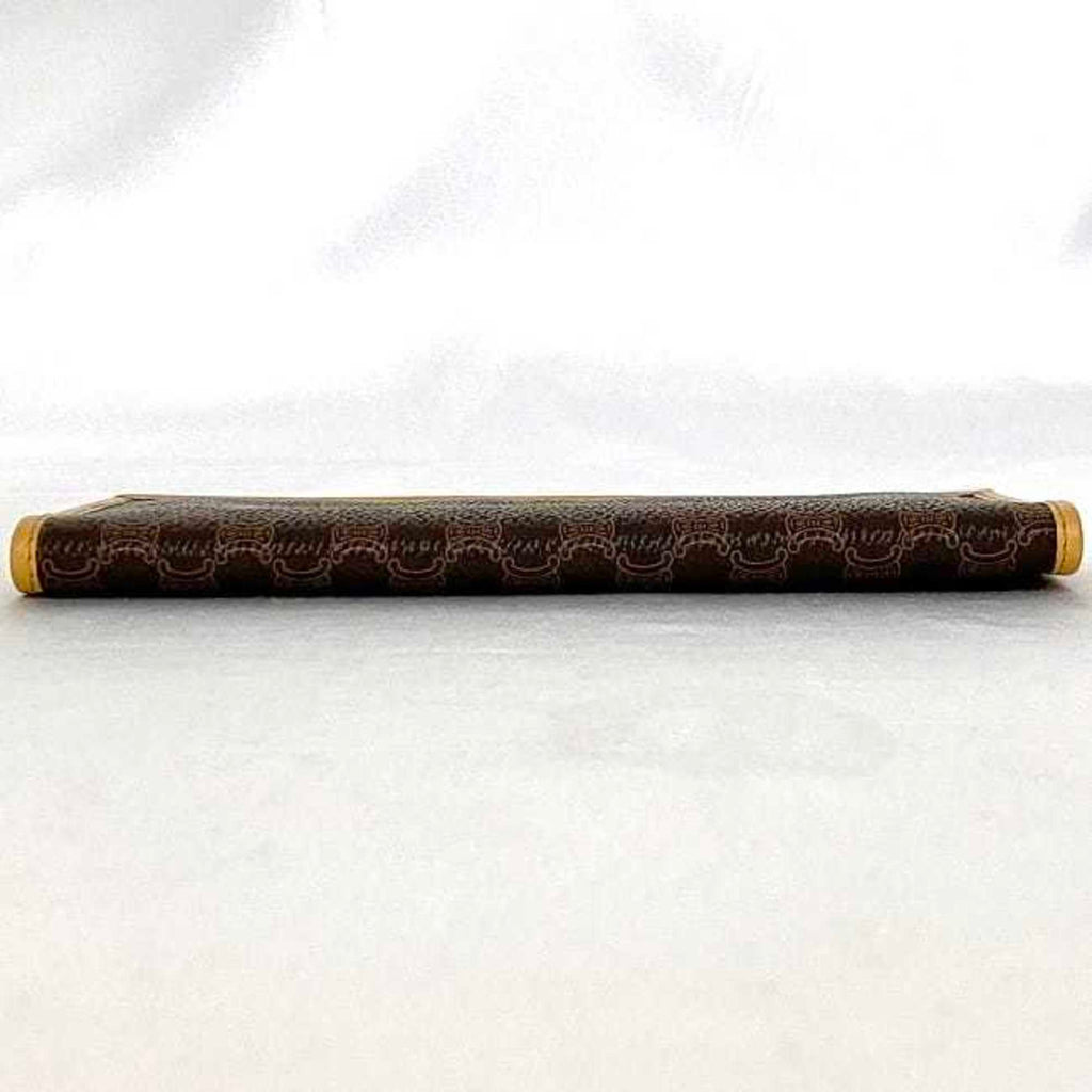 Celine Bi-fold Long Wallet ec-21979 Brown Beige Macadam Billfold PVC Leather M13 CELINE Women's Men's Unisex