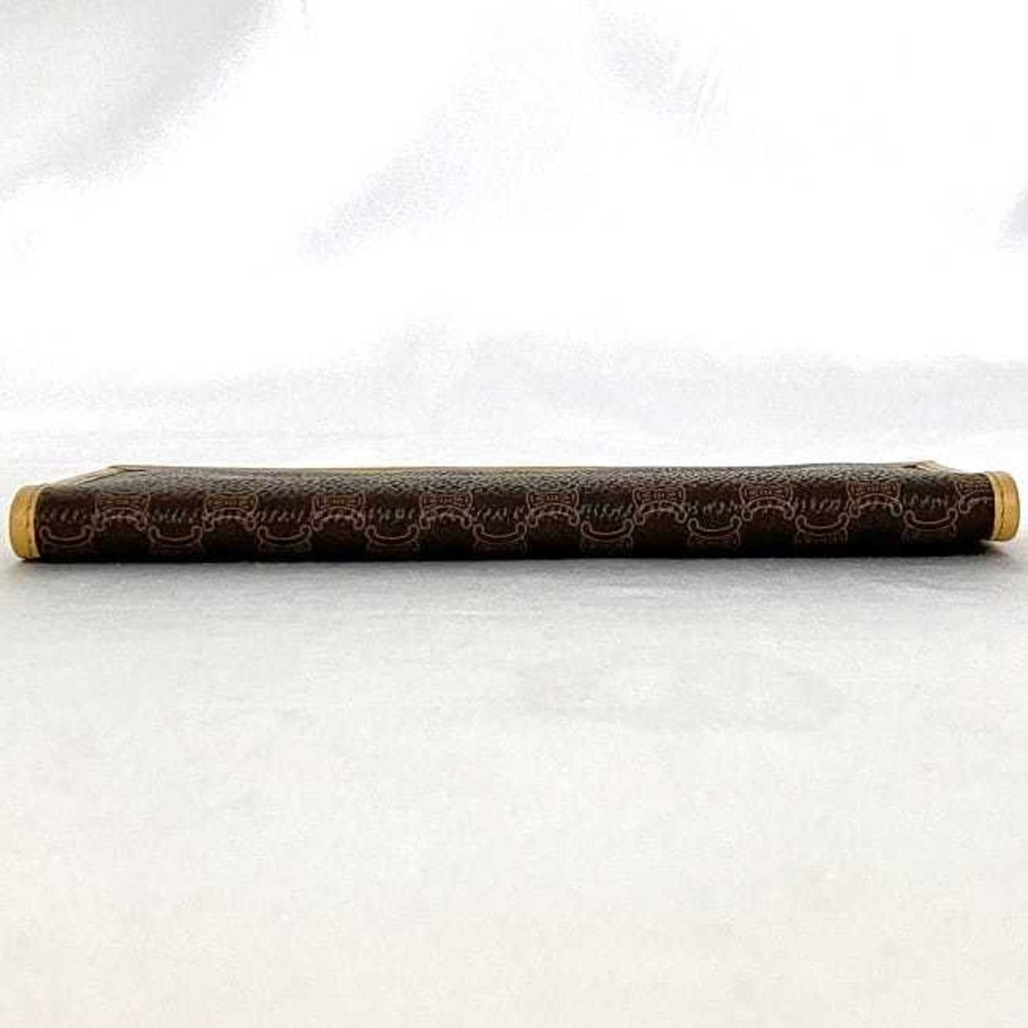 Celine Bi-fold Long Wallet ec-21979 Brown Beige Macadam Billfold PVC Leather M13 CELINE Women's Men's Unisex