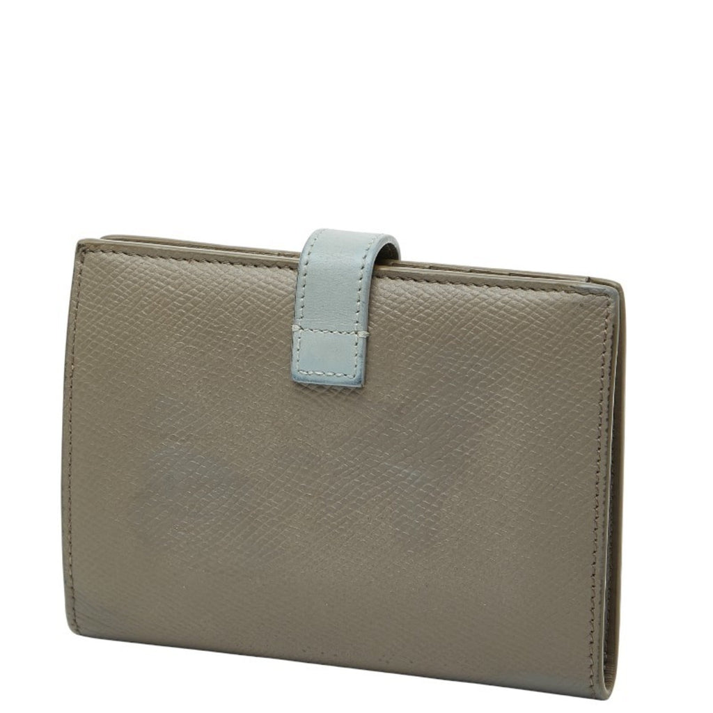 Celine Medium Strap Wallet, Bifold Beige, Blue Leather, Women's, CELINE