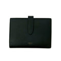 CELINE Medium Strap Leather Compact Bifold Wallet with Coin Purse, Black, 50782