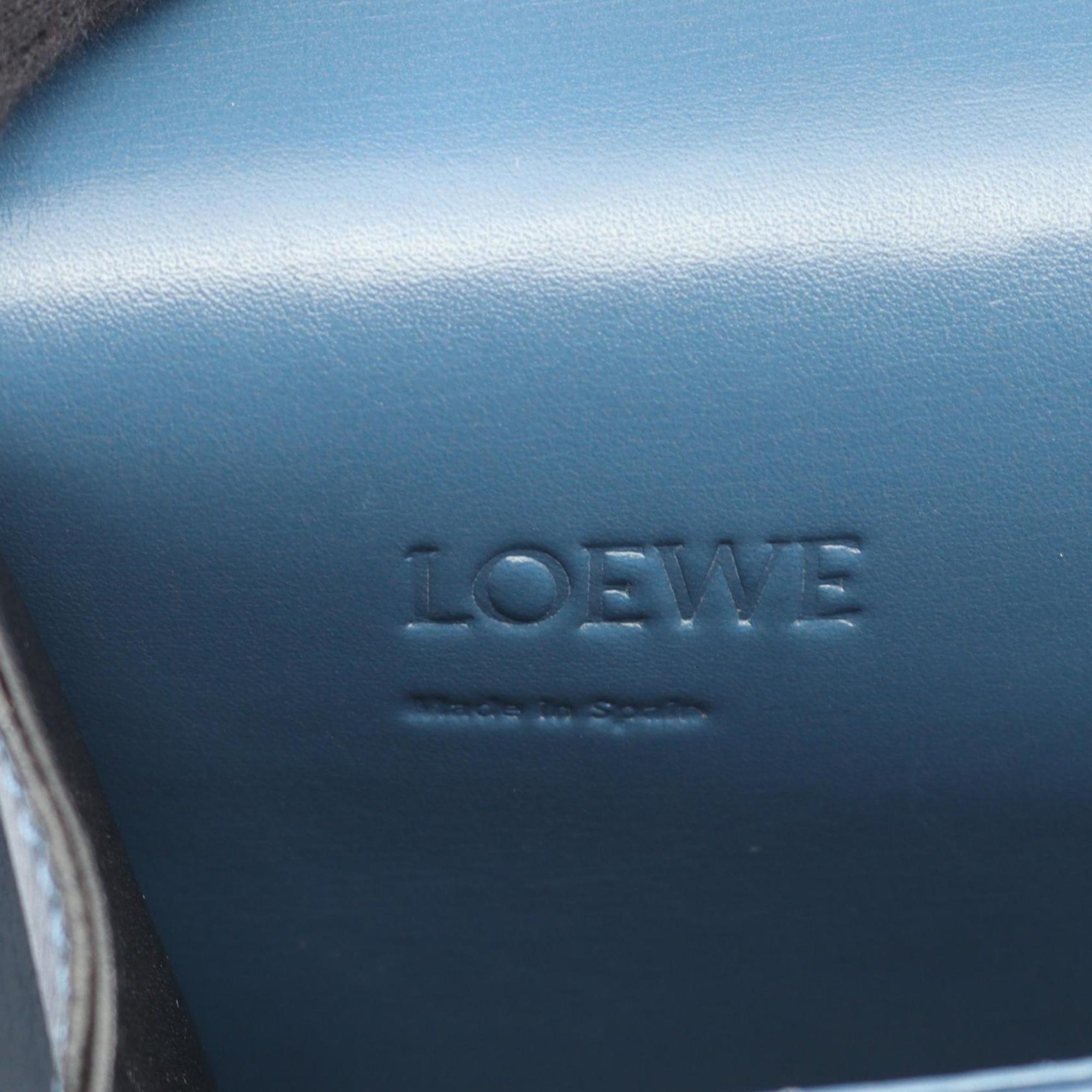 LOEWE Barcelona Shoulder Bag, Leather, Women's, Blue