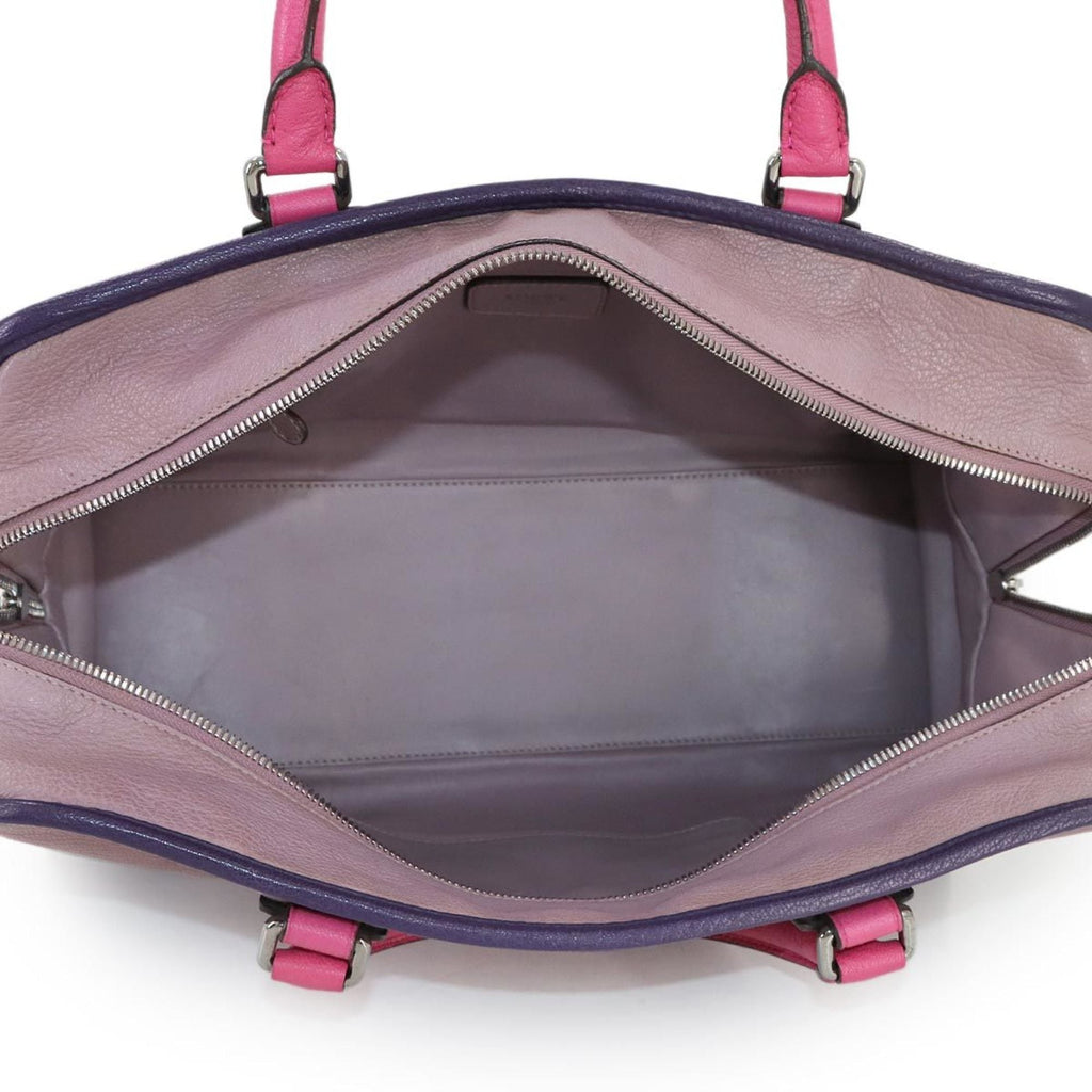 LOEWE Amazona 36 Handbag in Pink and Purple Leather with Silver Hardware (Product Code: 352.35AA22)