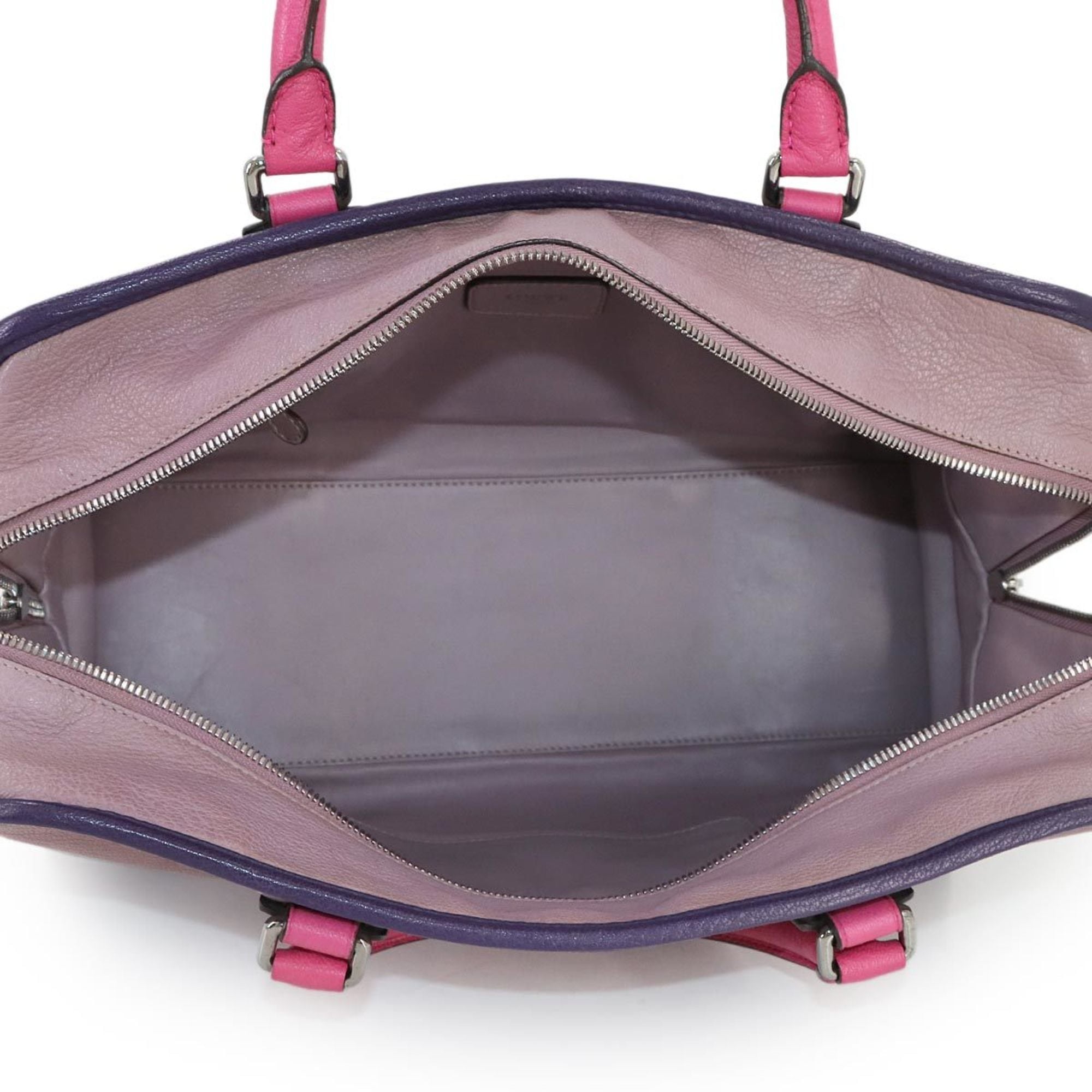 LOEWE Amazona 36 Handbag in Pink and Purple Leather with Silver Hardware (Product Code: 352.35AA22)
