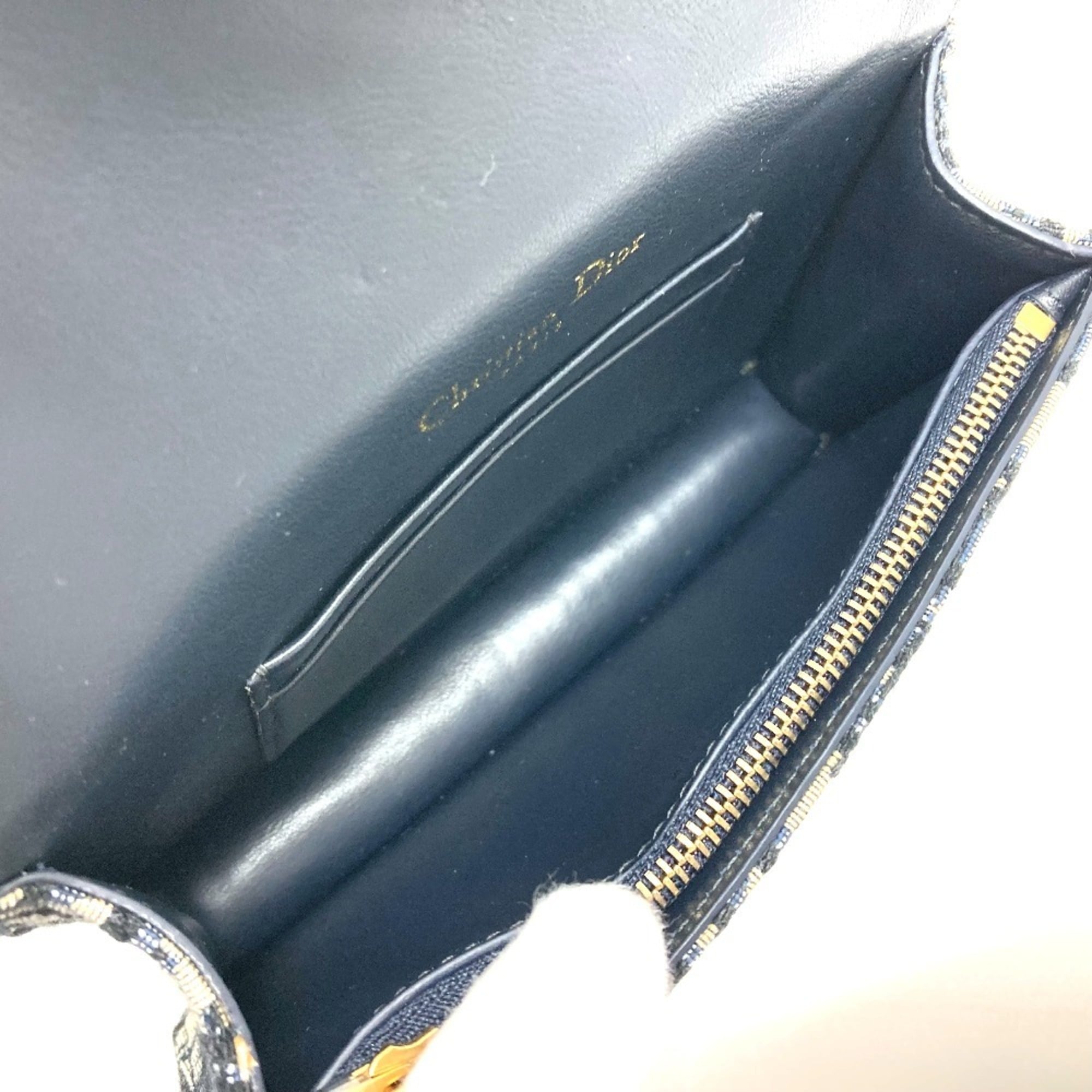 Christian Dior Dior S5619CTZQ_M928 Oblique Trotter Saddle Belt Pouch Bag Waist Body Leather Canvas Men's Navy — Like New