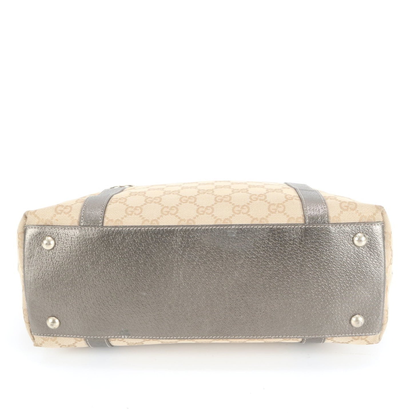 Gucci GG Canvas Abbey 141470 Leather Tote Bag Shoulder Handbag Women's