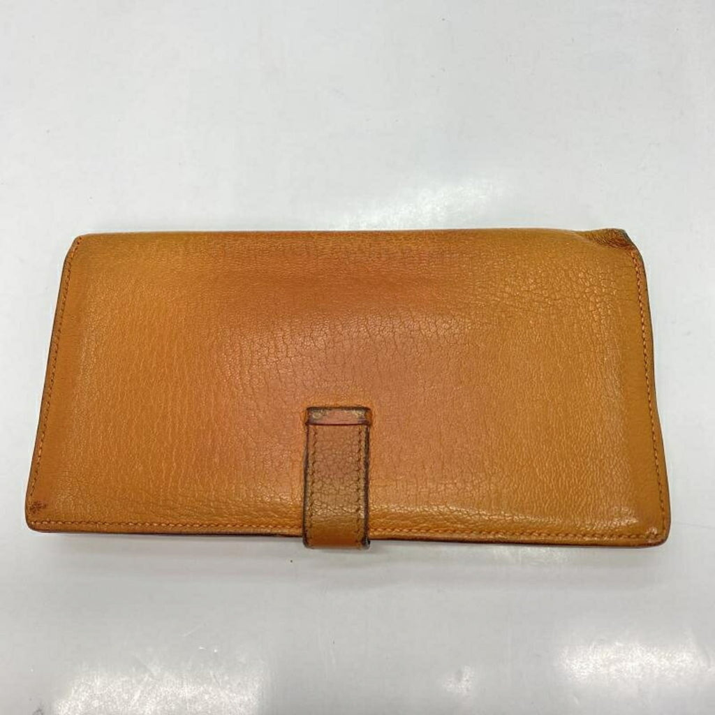 HERMES Bearn Souffle Long Wallet Orange Hermes