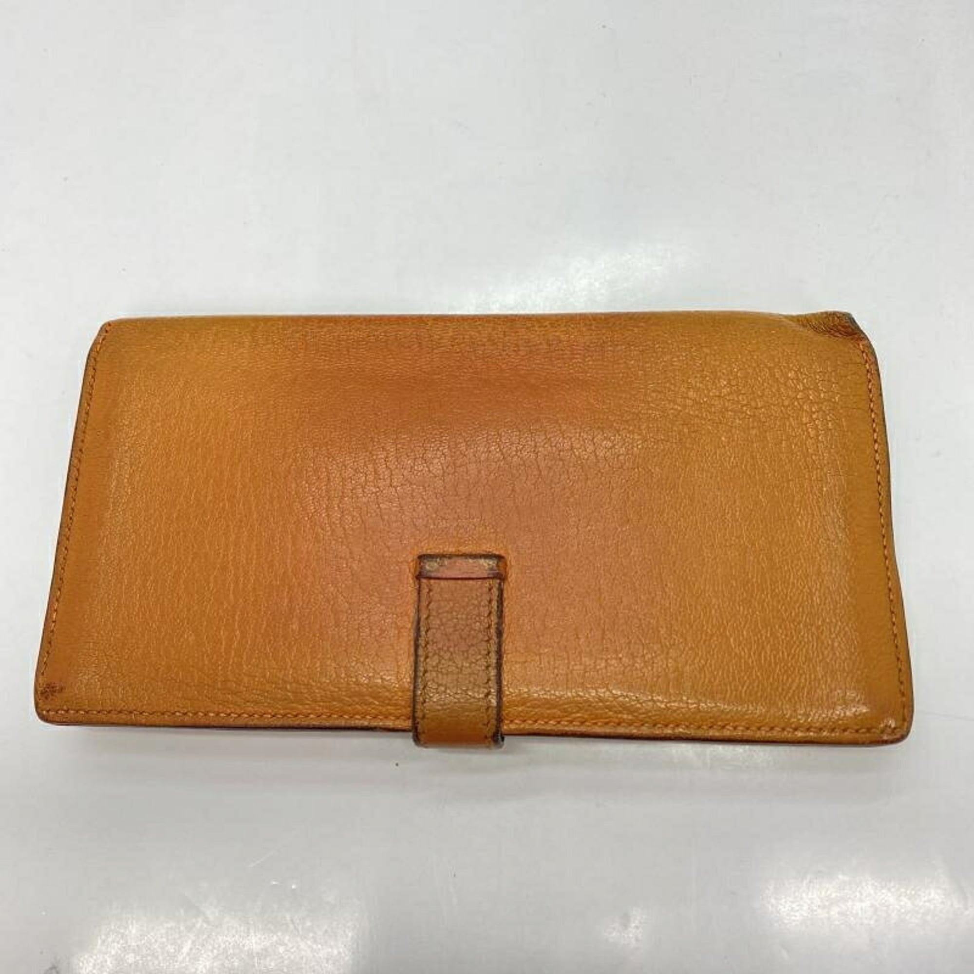 HERMES Bearn Souffle Long Wallet Orange Hermes