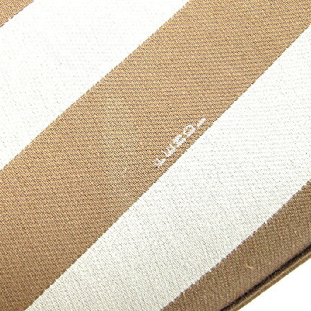 Fendi Roll Large Tote Bag 8BH425 Beige Fabric Leather Reversible Shoulder FF Zucca Pecan Stripe Women's FENDI