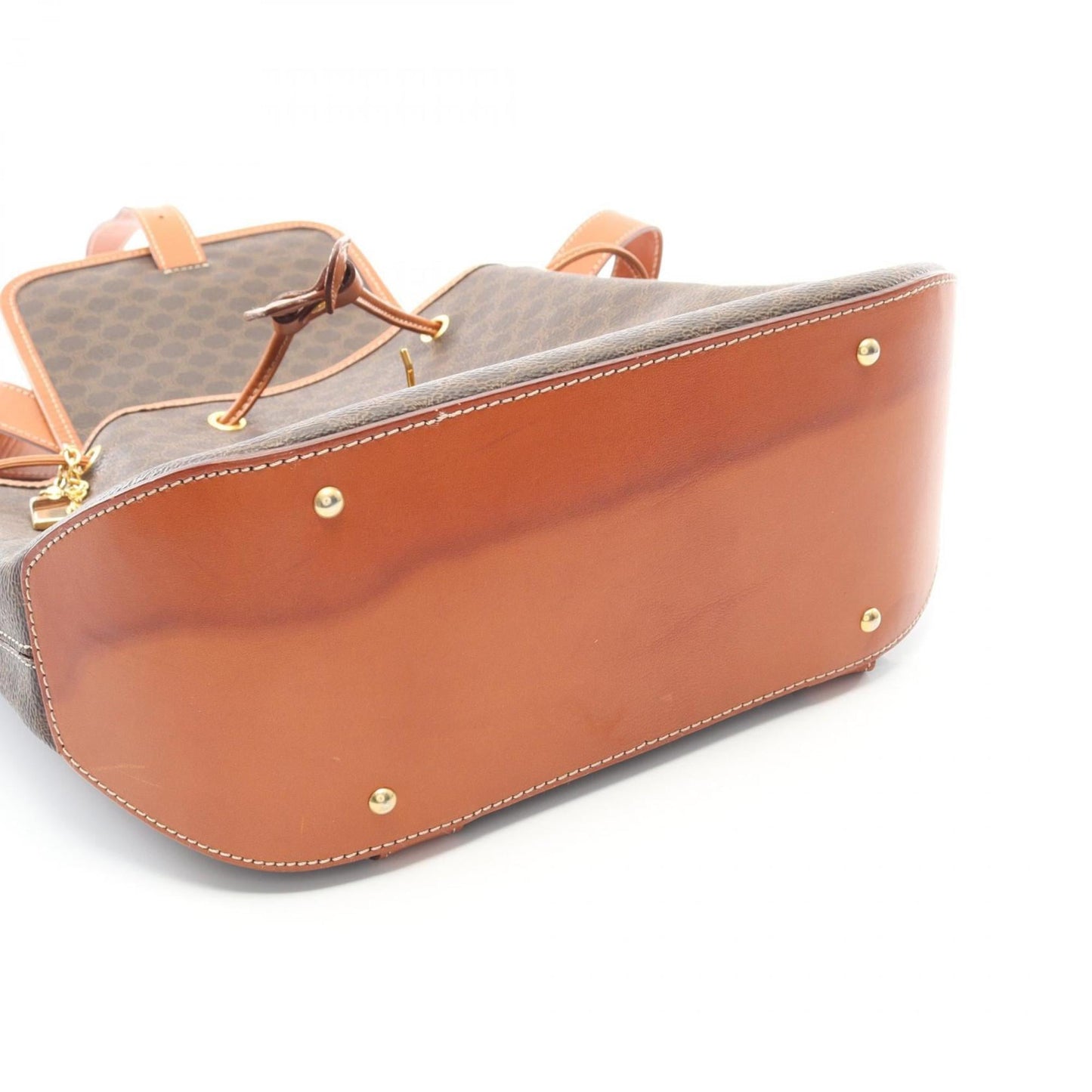 Celine Macadam Backpack, Coated Canvas and Leather, Women's, Brown