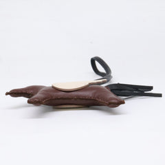 HERMES K-stamp Agneau Milo x Swift Rodeo Pegasus PM Bag Charm, Charm Terre Noir Craie, Women's — Like New