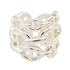 Hermes Chaine d'Ancre Enchainee GM Ring - Sterling Silver 925 Men's & Women's Tone — Like New