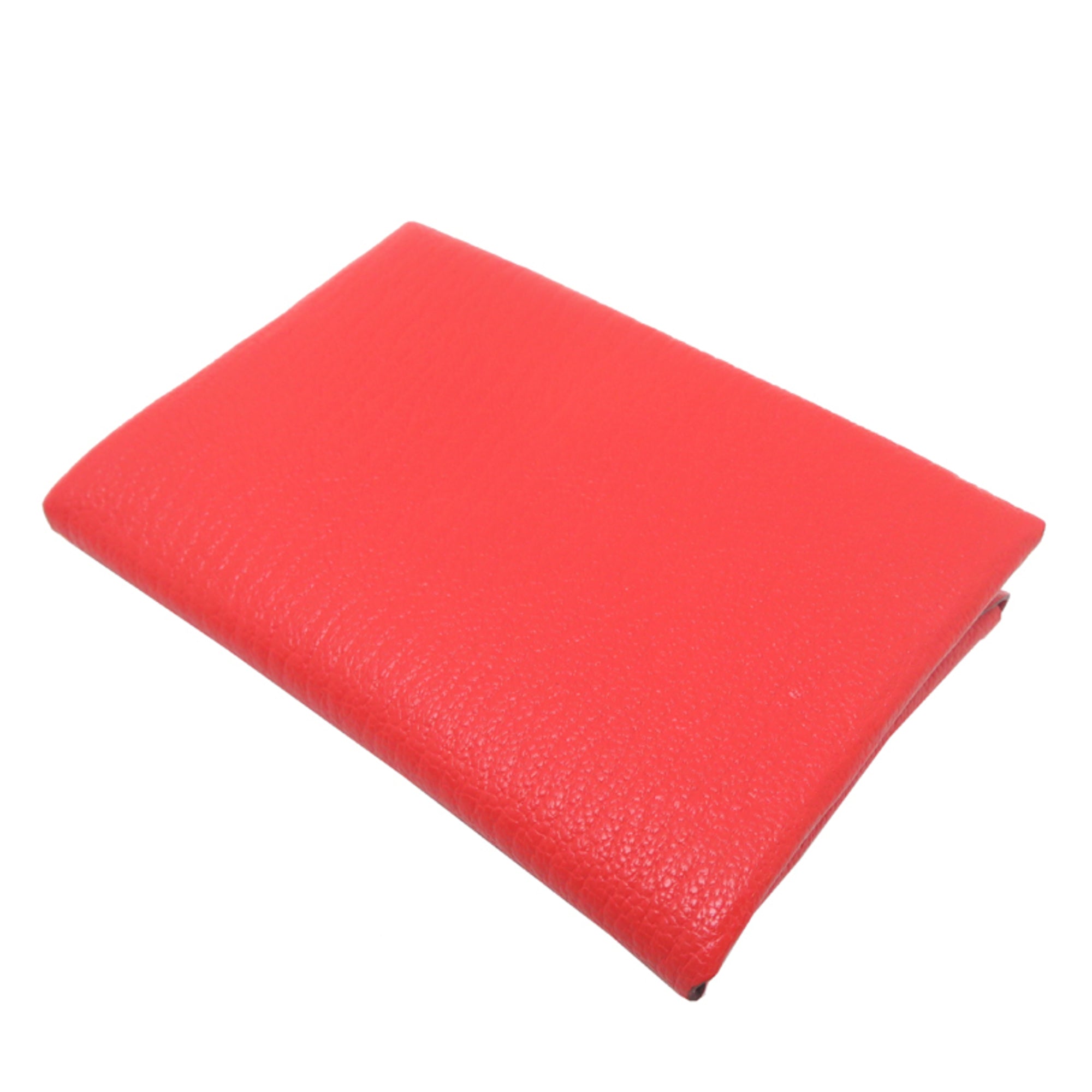 Hermes Hermès Calvi Duo W Stamp (2024) Women's/Men's Coin Case, Chevre Mysore, Rouge Cou