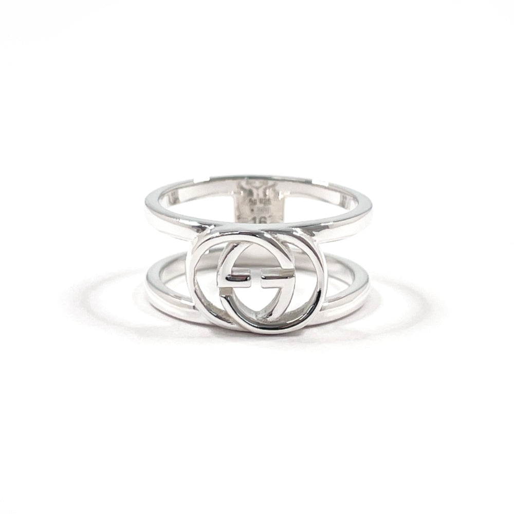 GUCCI Interlocking G Wide Ring, Sterling Silver 925, Size 15, Silver, Men's — Like New