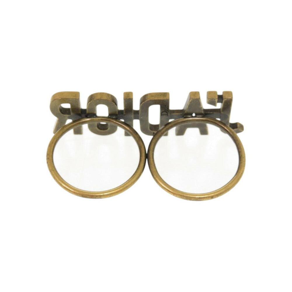 Like new Christian Dior J'ADIOR double finger ring, metal, size M, gold, 1284 — Like New