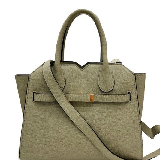 Valextra 2 Handle Milano Bag Mini Soft Calfskin Tundra Green Handbag Shoulder for Women