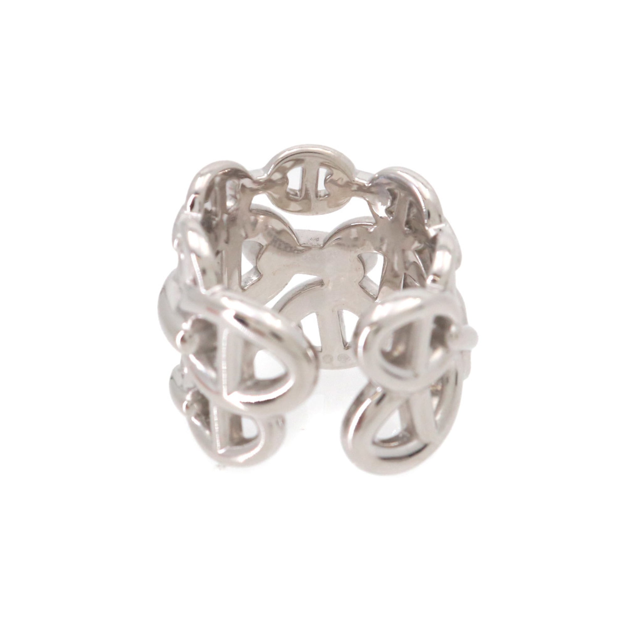 Hermes Chaine d'Ancre Enchainee GM #49 Ring, SV 925 Silver — Like New
