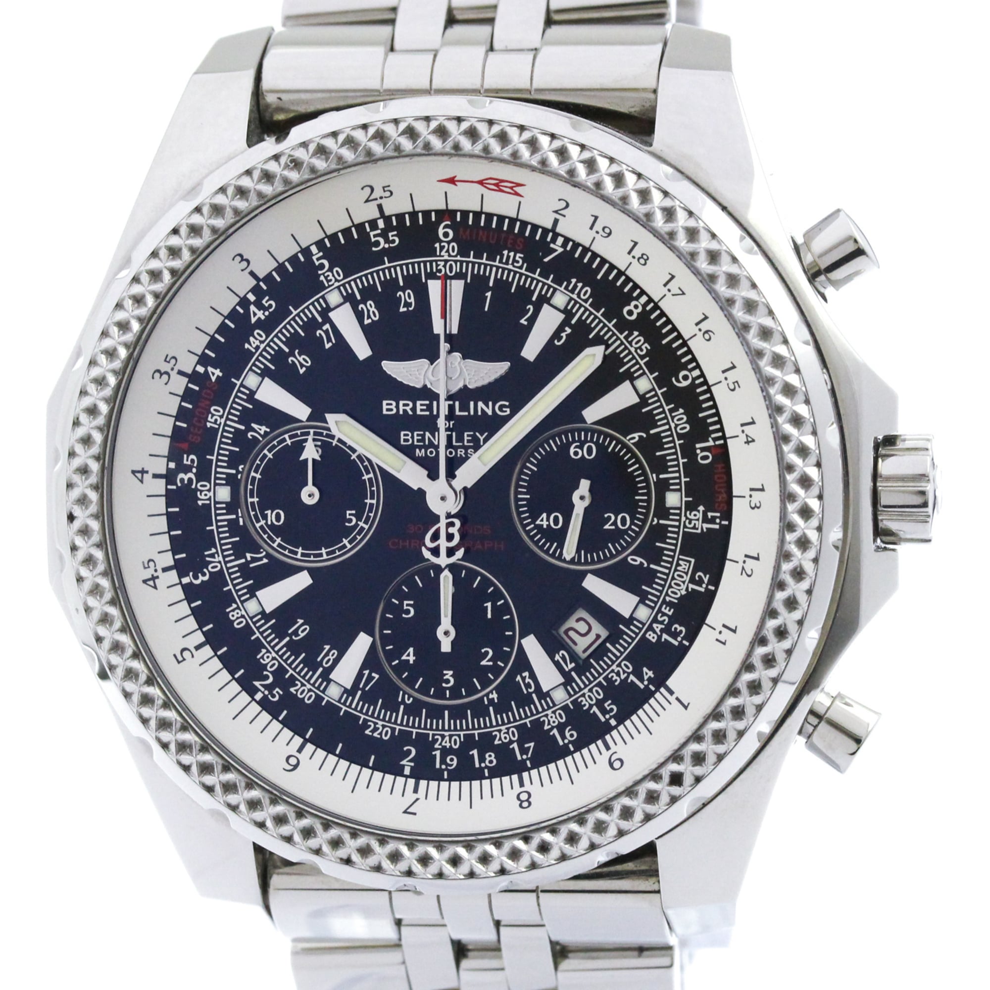 BREITLING Bentley Motors Steel Automatic Mens Watch A25362 Polished — Very Good