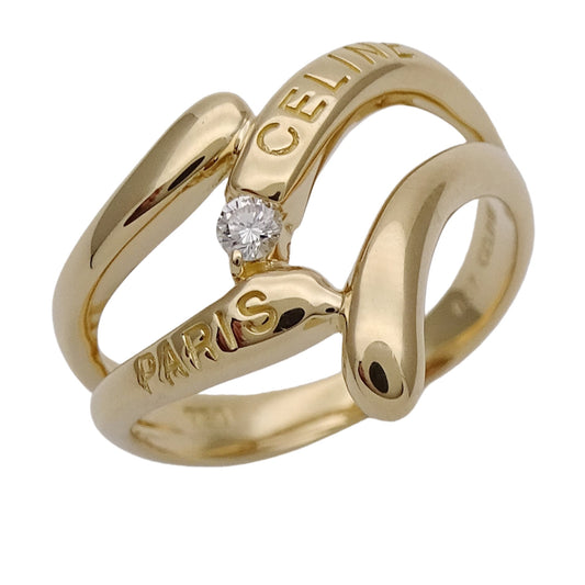 Celine women's ring, 750YG yellow gold with diamonds, D0.07, polished.