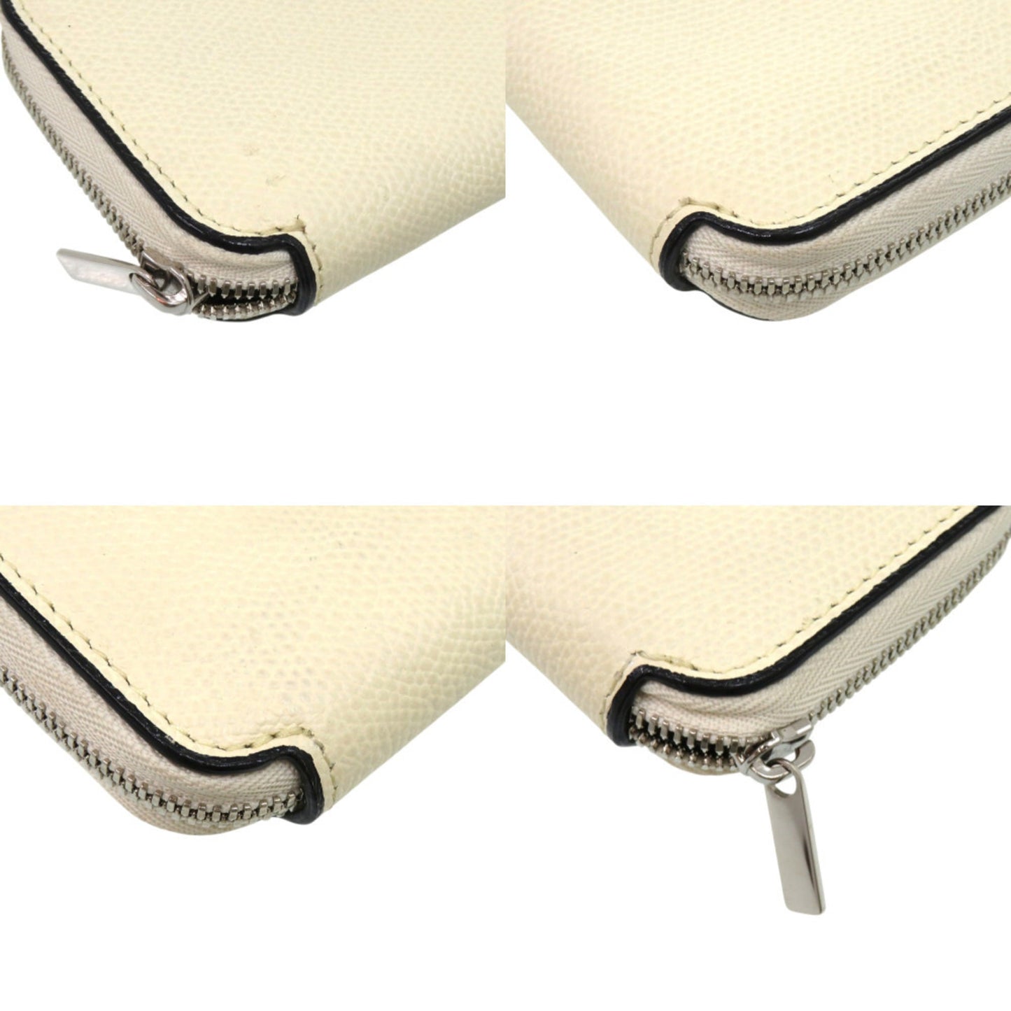 Valextra Zip Around Card Holder SGZA0010028LRLCC99WW Soft Calfskin White Coin Case 1336