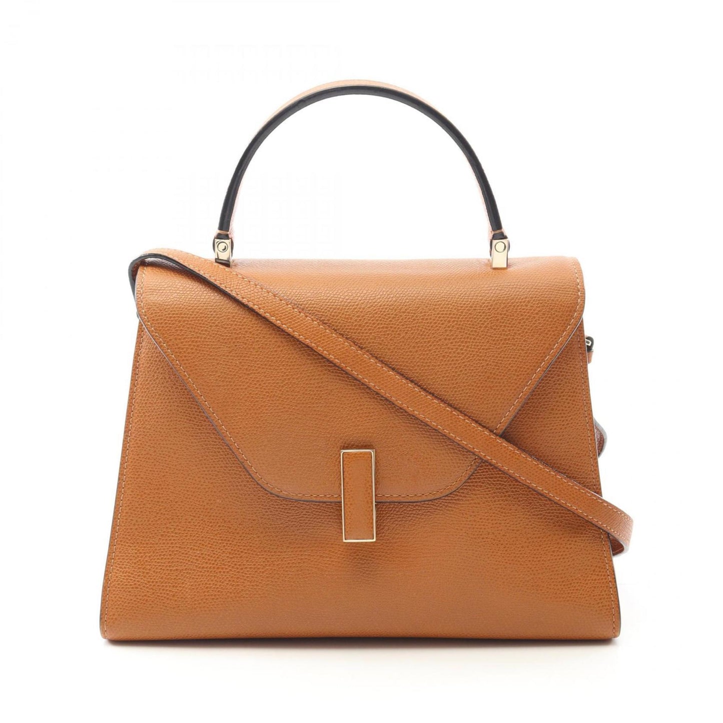 Valextra Medium Iside Handbag, Women's Leather, Brown, V5E56