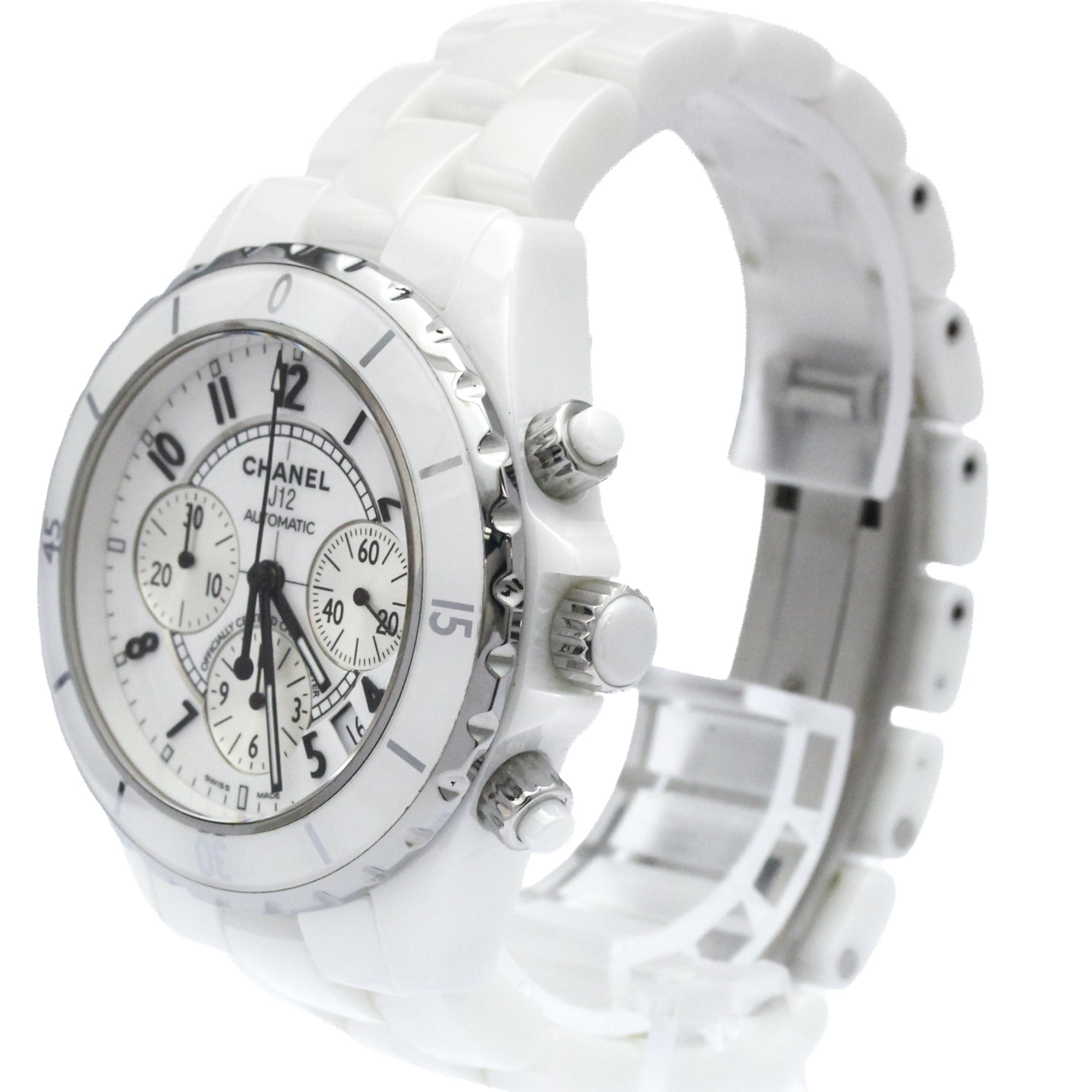 CHANEL J12 Chronograph Ceramic Automatic Mens Watch H1007 Polished — Very Good