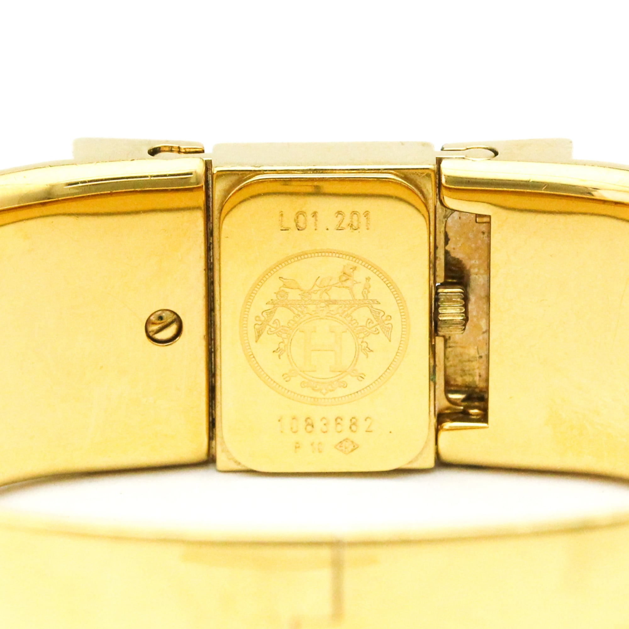 HERMES Loque Gold Plated Quartz Ladies Watch LO1.201 — Good