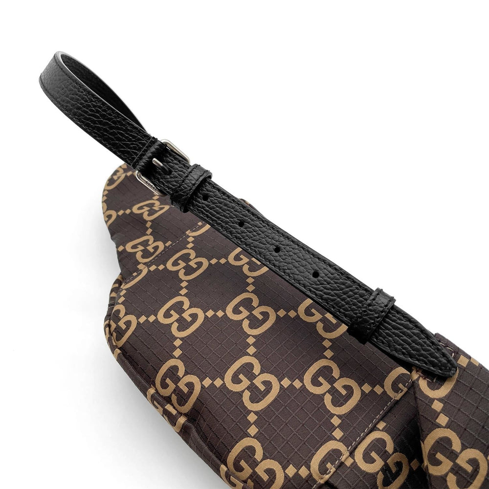 GUCCI GG Jacquard Ripstop Waist Bag Belt 767934 Nylon Brown Men's Women's — Like New