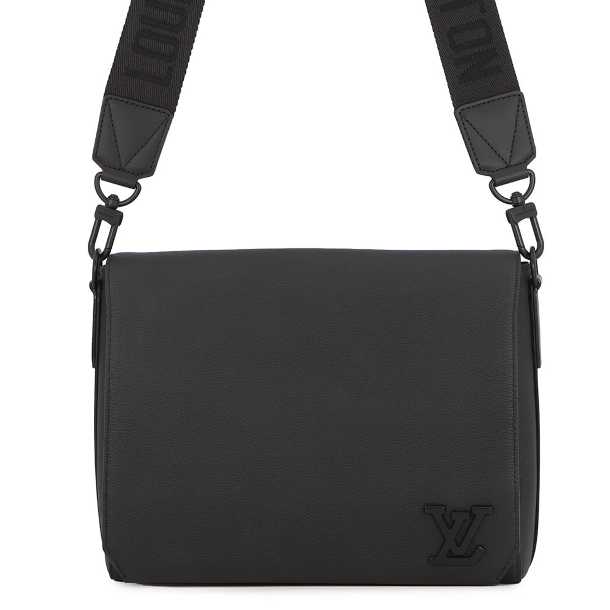 Louis Vuitton shoulder bag, grain leather, Takeoff, M57080, LOUIS VUITTON, black, handbag, men's, VUITTON — Like New