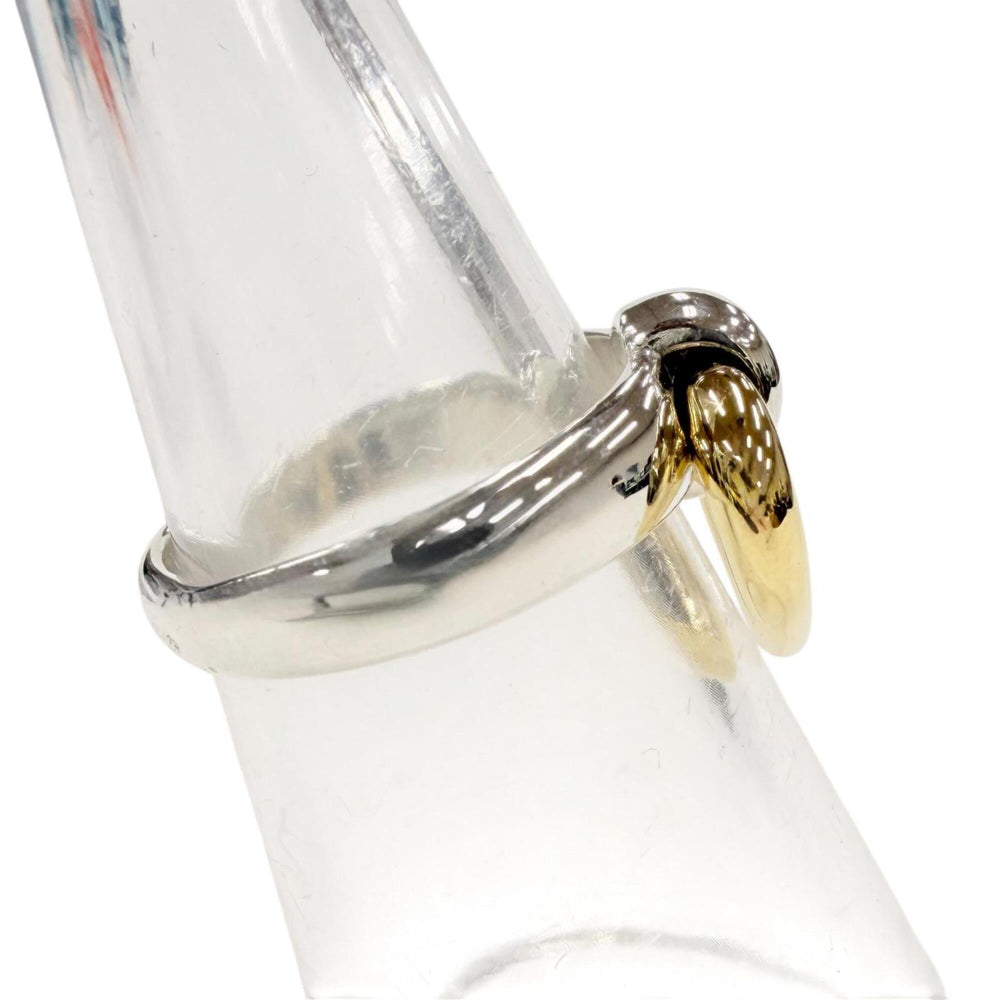 HERMES Heart Knock Ring, 925/750 Combination, Silver/Gold, Size 50, Weight 4.7g, Women's, Comes with Box and Case — Like New