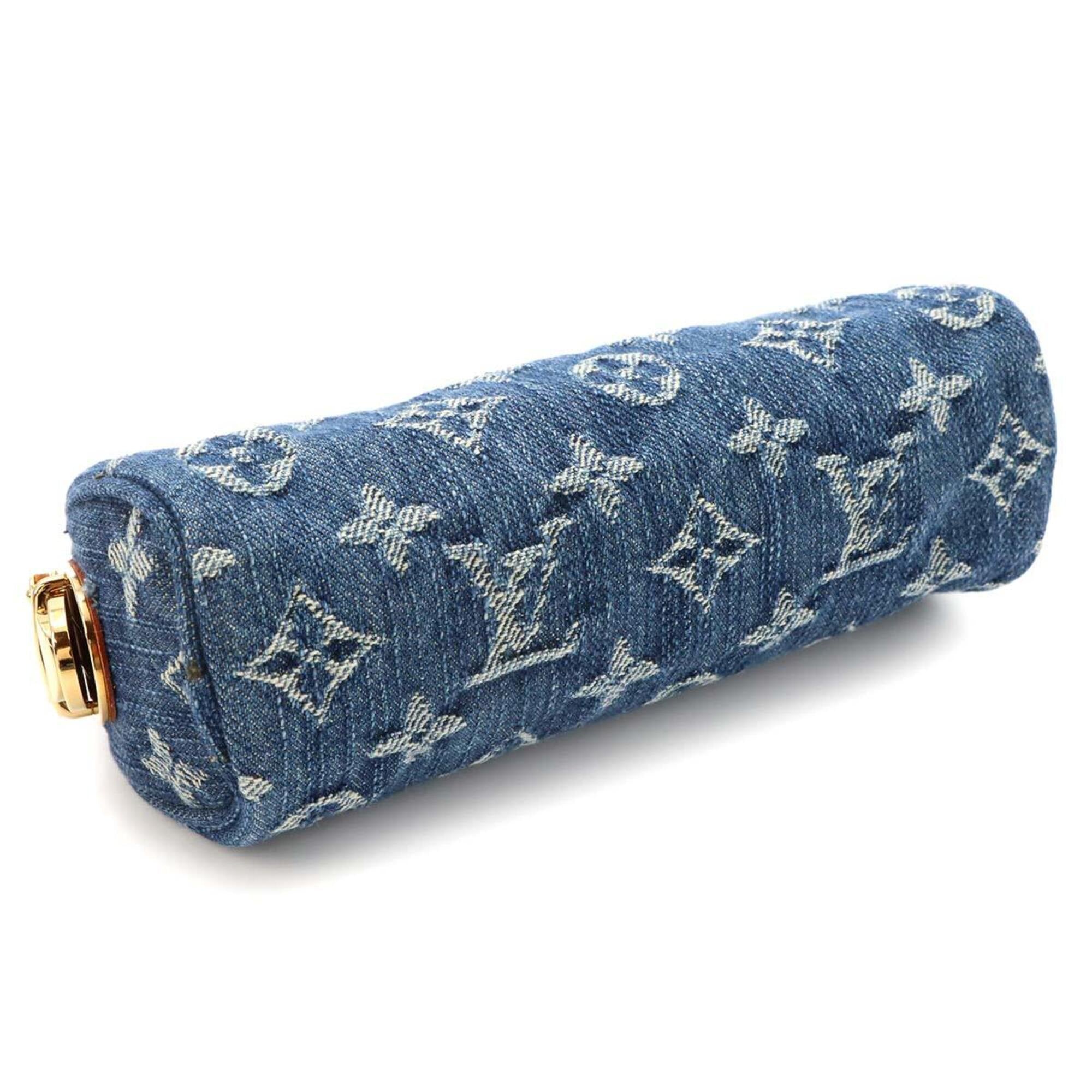 Louis Vuitton Monogram Denim Trousse Speedy GM Handbag Pouch Blue M95081 Gold Hardware — Like New