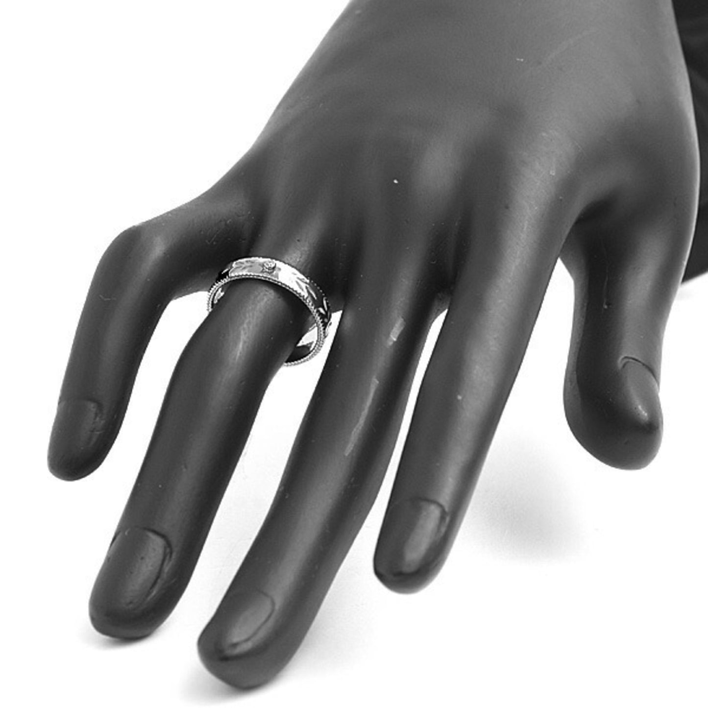 Gucci Blooms Icon Ring for Women, Single Diamond, Size 13, White Gold, Enamel, GG 750WG, GUCCI