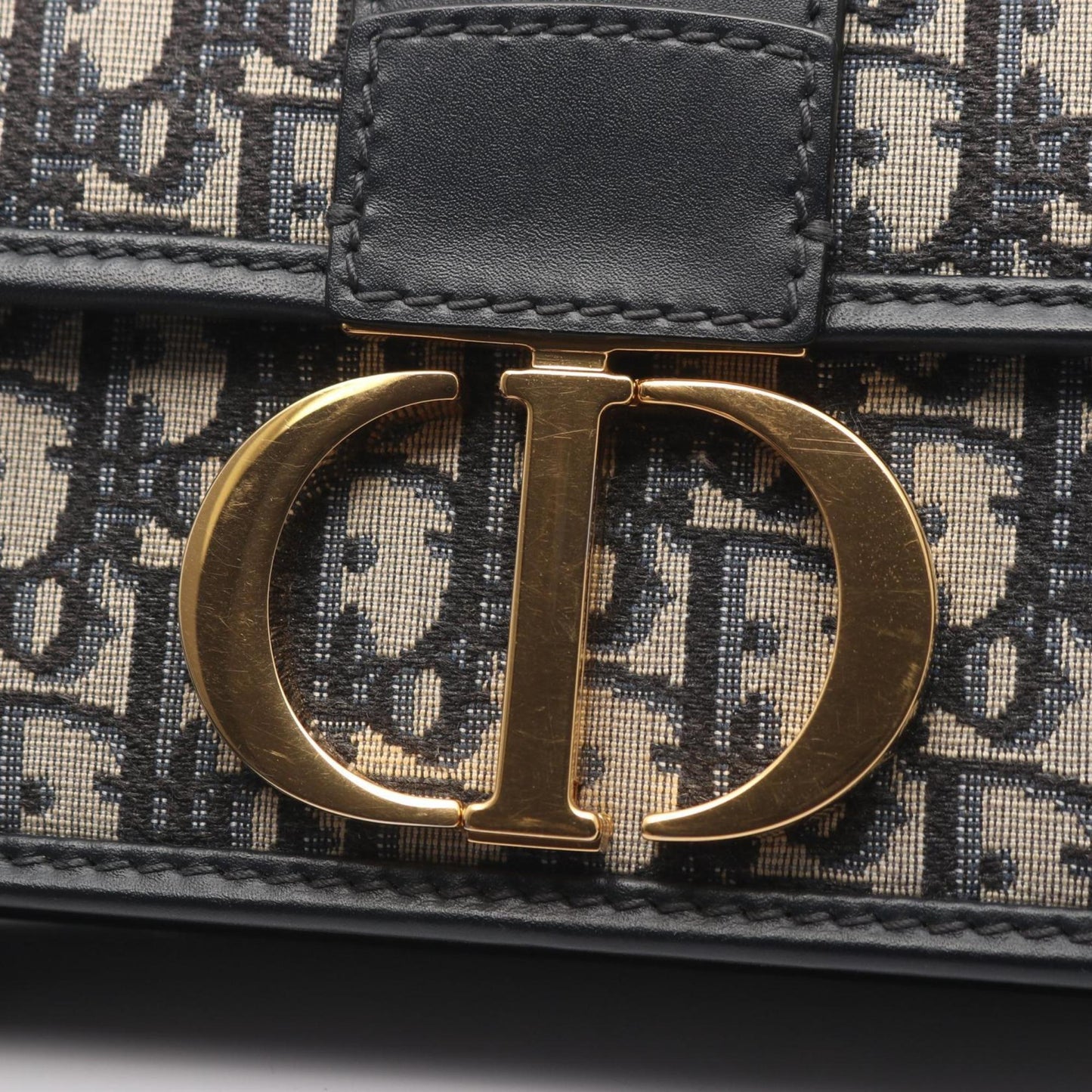 Christian Dior Dior 30 MONTAIGNE Oblique Jacquard Shoulder Bag, Canvas and Leather, Women's, Beige, Navy, Black, M9203UTZQ_M928
