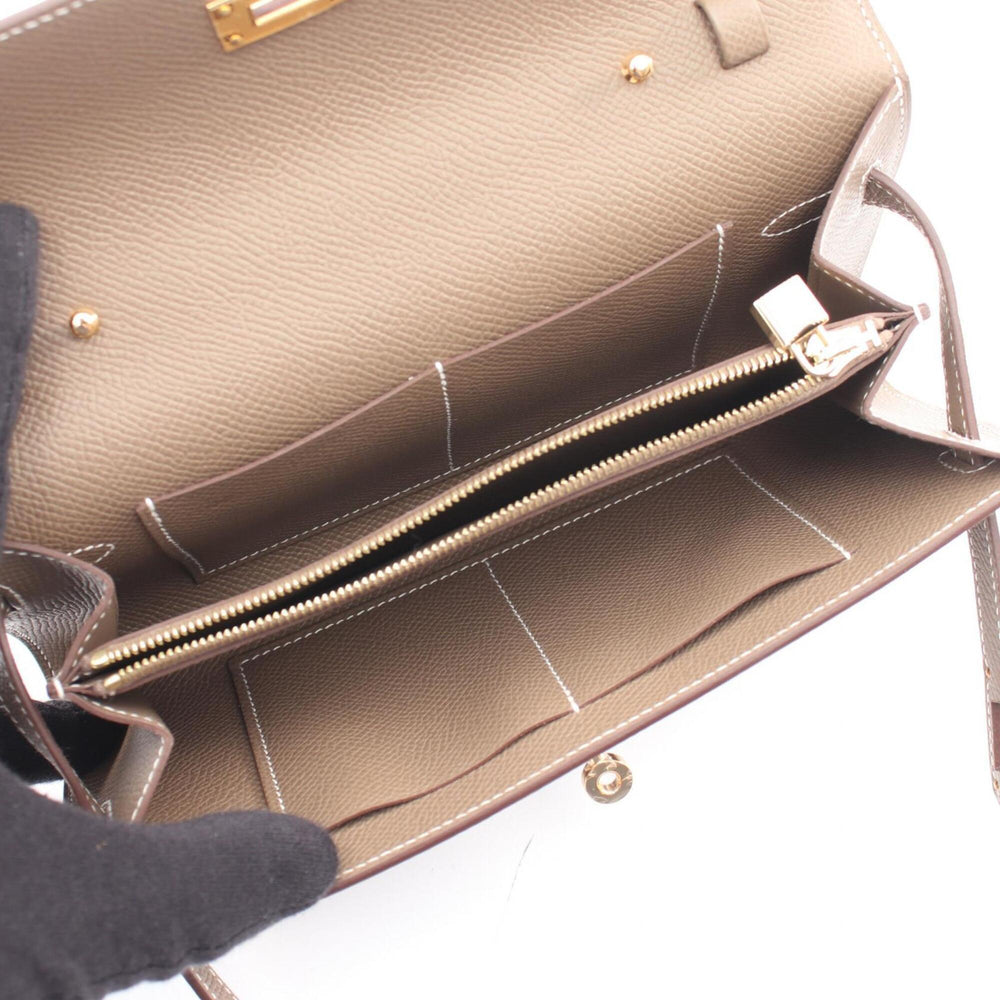 Hermes Kelly To Go Shoulder Bag/Handbag, Leather, Calfskin (Cowhide), Veau Epsom, Women's, Gray — New - Store Return