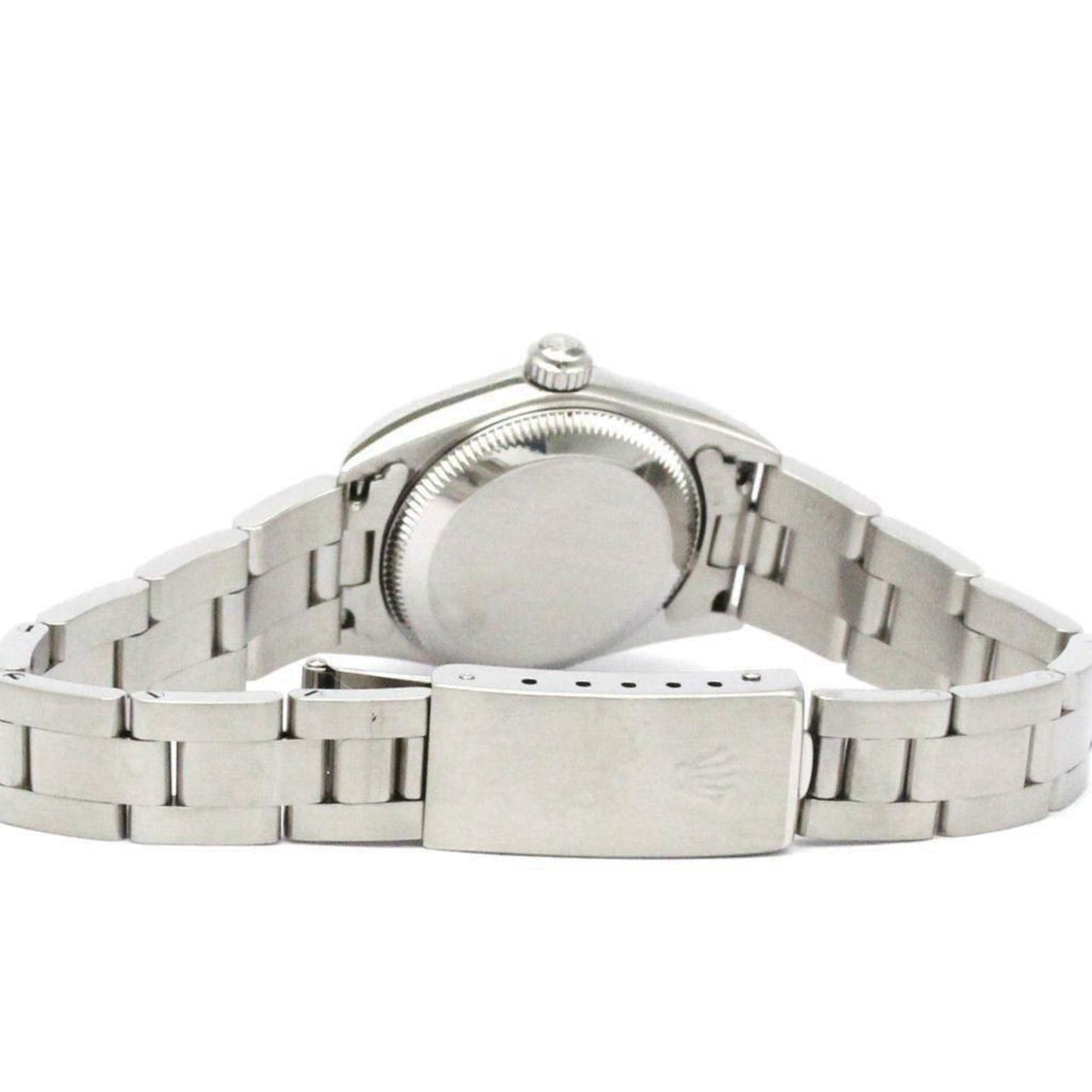 ROLEX Oyster Perpetual 76094 K Serial White Gold Steel Watch Polished